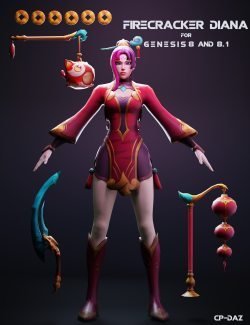 Firecracker Diana For Genesis 8 And 8.1 Female