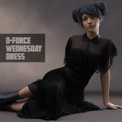 dForce Wednesday Party Dress for Genesis 8 Female