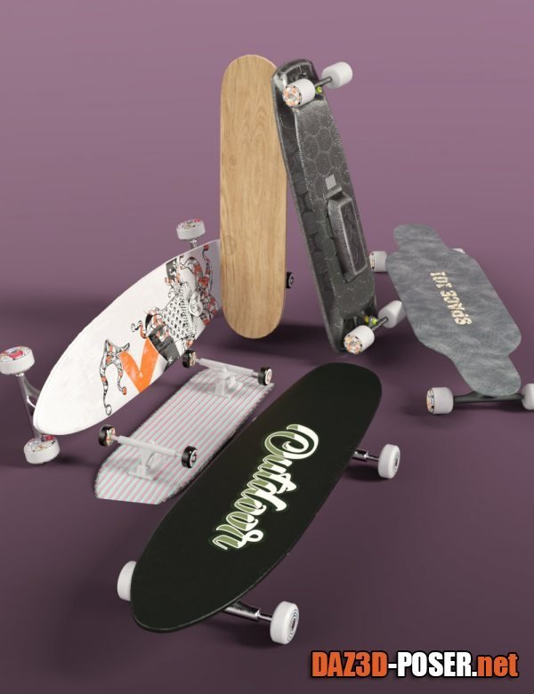 Dawnload BW Cool Skateboards Set for free