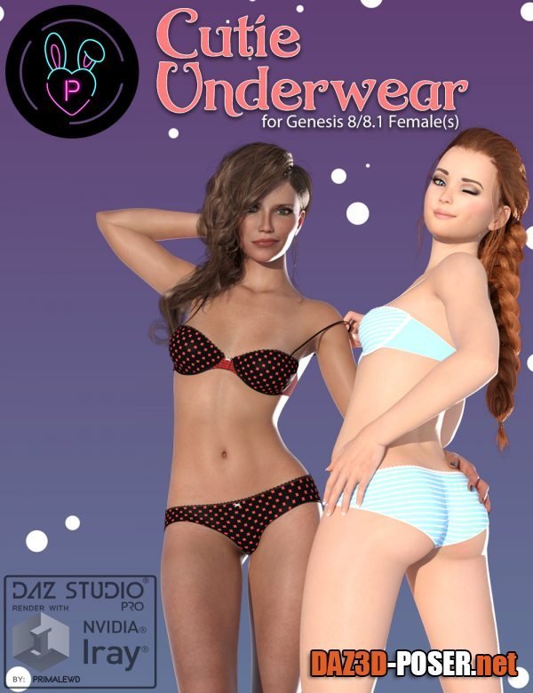 Dawnload Cutie Underwear for Genesis 8 and 8.1 Female for free
