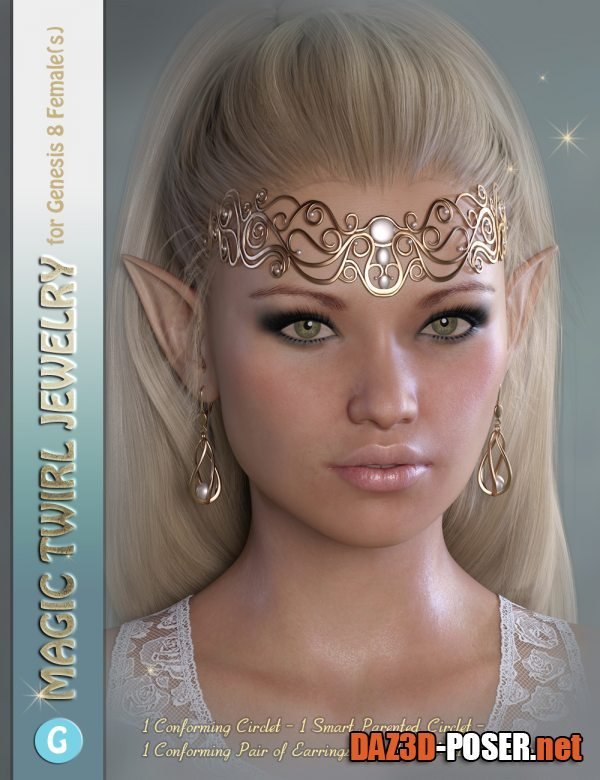 Dawnload GDN Magic Twirl Jewelry for Genesis 8 Females for free