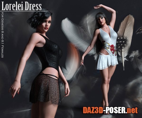 Dawnload Lorelei Dress for Genesis 8.0 and Genesis 8.1 Females for free
