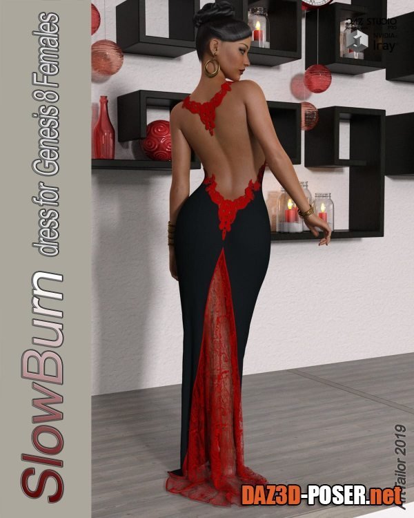 Dawnload SlowBurn dForce dress for Genesis 8 Female(s) for free