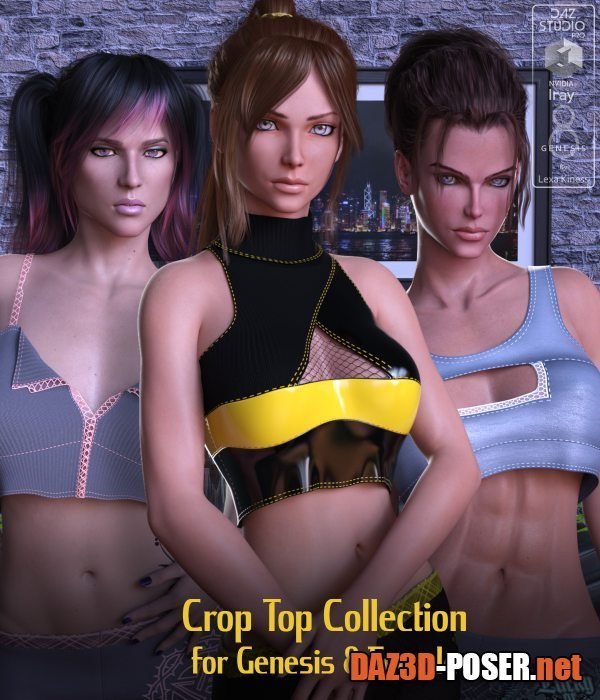Dawnload dForce Crop Top Collection for Genesis 8 Female for free