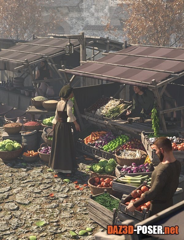 Dawnload Medieval Roadside Merchant Stalls for free