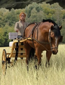Road Buggy Walk Poses for Genesis 9, Daz Horse 3, and Road Buggy
