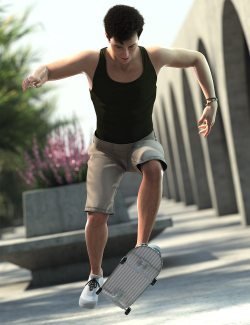 Skate Away Poses for Genesis 9 and BW Skateboard 06