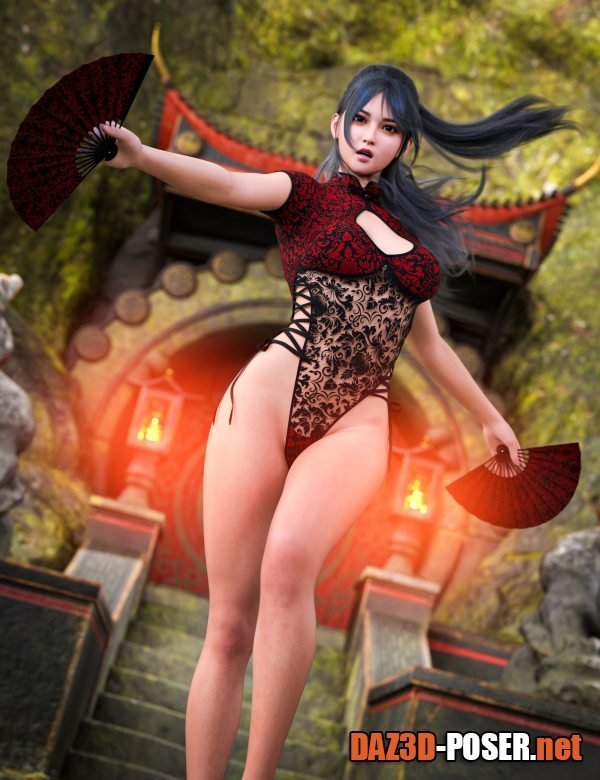 Dawnload dForce Meiying Chinese Outfit for Genesis 9, 8, and 8.1 for free