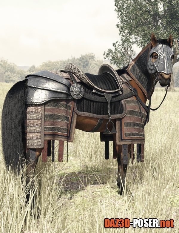 Dawnload dForce Mongolian Style Horse Armor for Daz Horse 3 for free