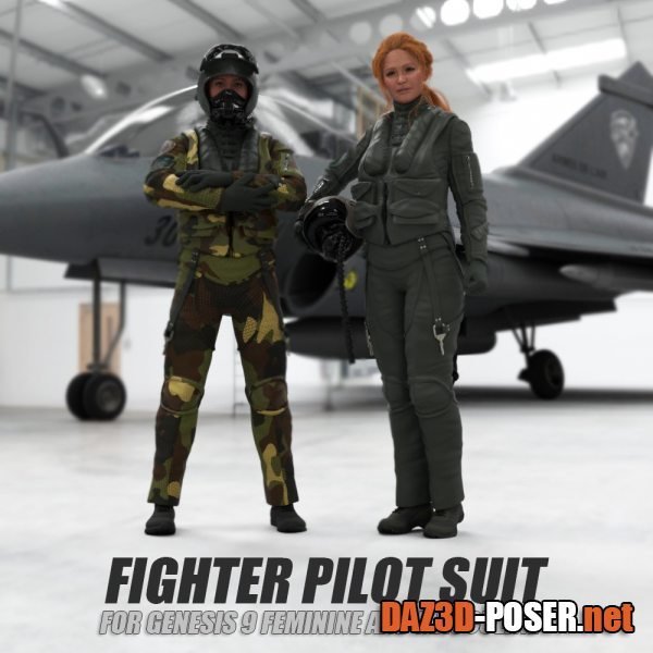 Dawnload Fighter Pilot Suit for Genesis 9 Feminine & Masculine for free