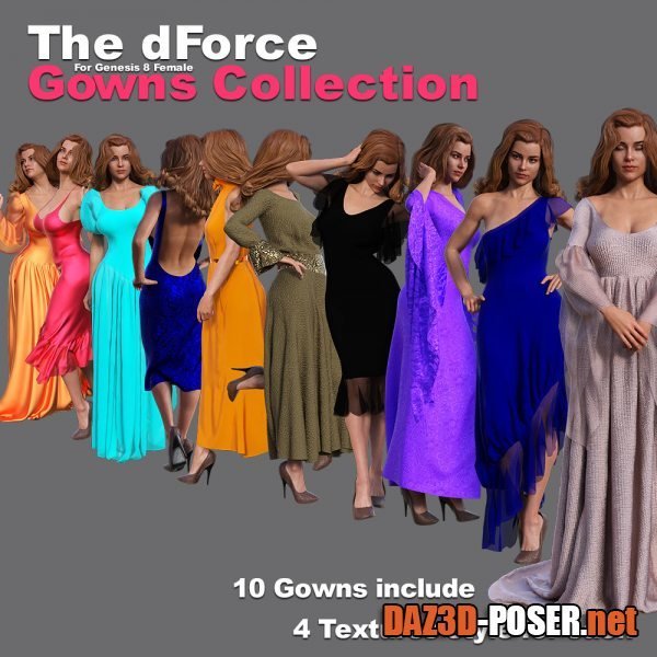 Dawnload The dForce Gowns Collection for G8F for free