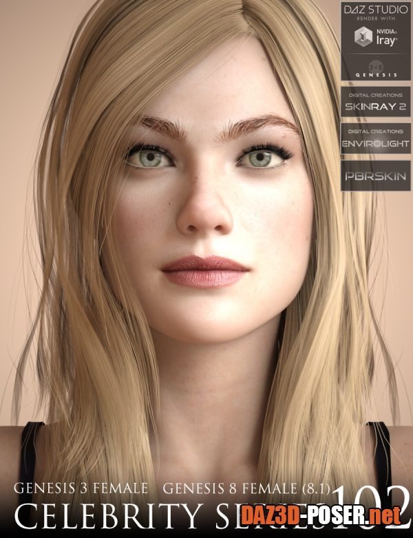 Dawnload Celebrity Series 102 for Genesis 3 and Genesis 8 Female (8.1) for free