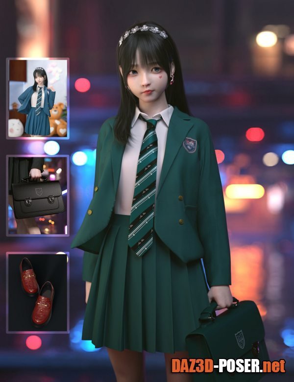 Dawnload dForce SU Japan School Uniform Suit for Genesis 8, 8.1, and 9 for free