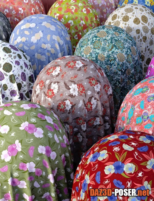 Dawnload Summer Floral Fabric Iray Shaders for free