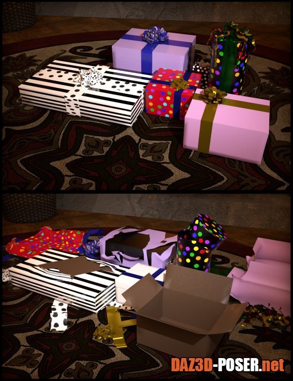 Dawnload SY Rigged Gift Boxes Iray for free