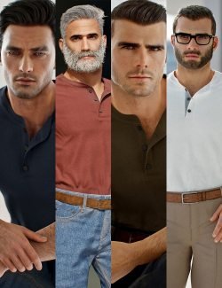 MI Henley Casual Outfit for Genesis 8 and 8.1 Males
