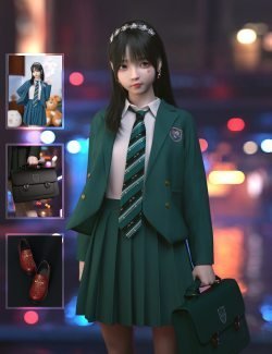 dForce SU Japan School Uniform Suit for Genesis 8, 8.1, and 9