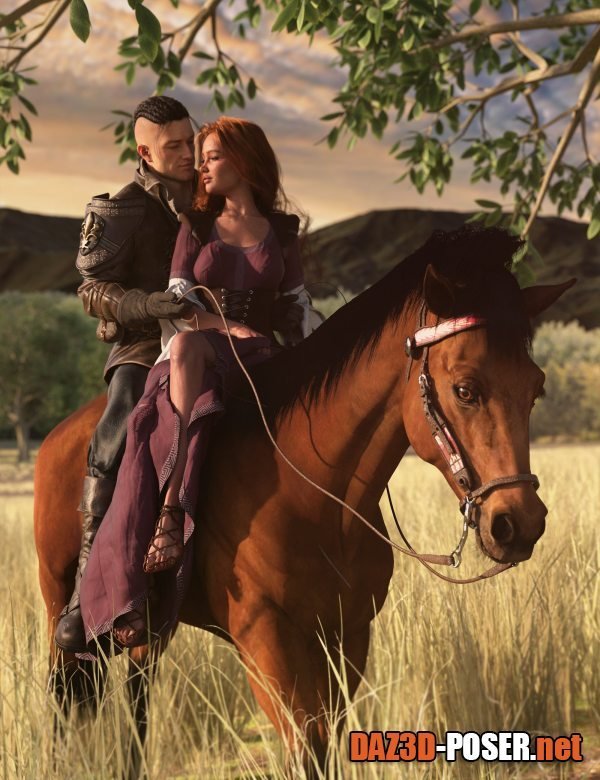 Dawnload Unbreakable Bond Horse Riding Poses for Genesis 9 and Daz Horse 3 for free