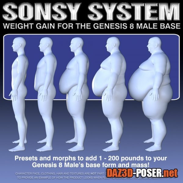 Dawnload Sonsy Weight Gain System for Genesis 8 Male for free