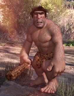 Stylized Caveman, Hair, and Accessories for Genesis 8 Male