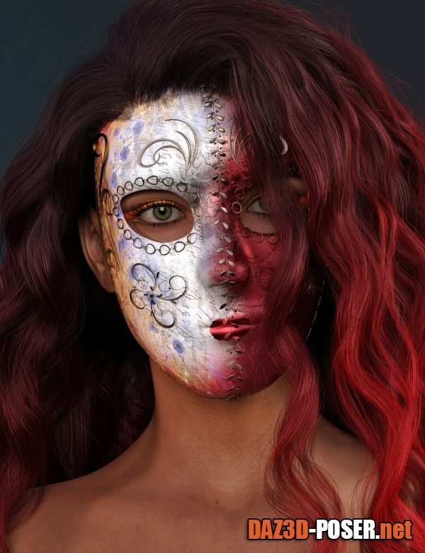 Dawnload Carnival Mask for Genesis 8 and 8.1 Females for free