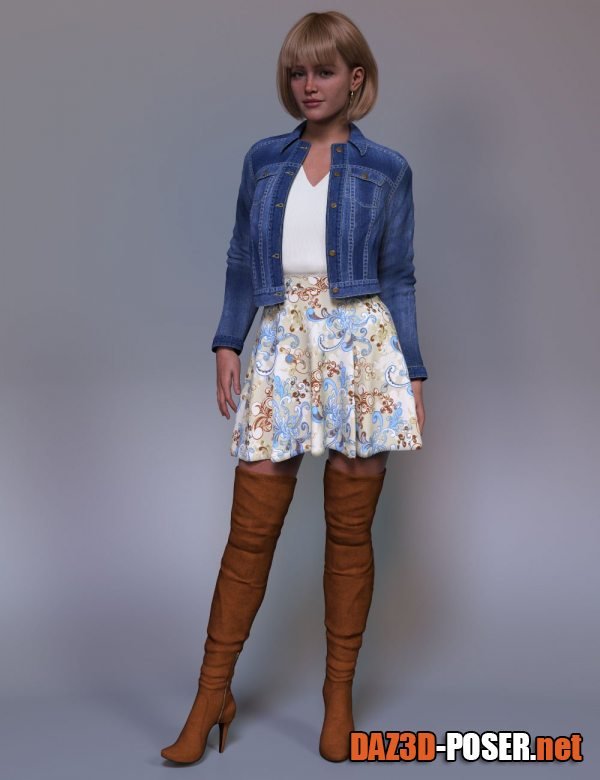 Dawnload dForce Trixie Spring Outfit for Genesis 9 for free