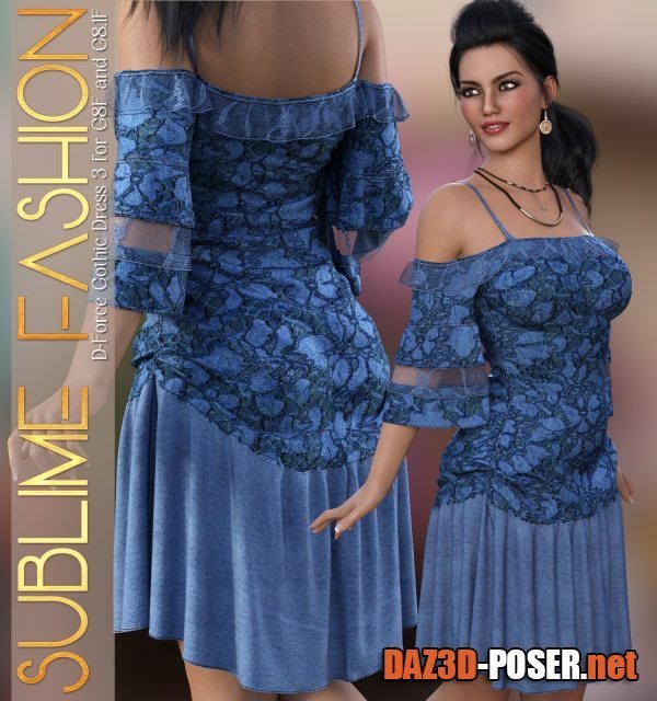 Dawnload Sublime Fashion for D-Force Gothic Dress 3 for G8F and G8.1F for free