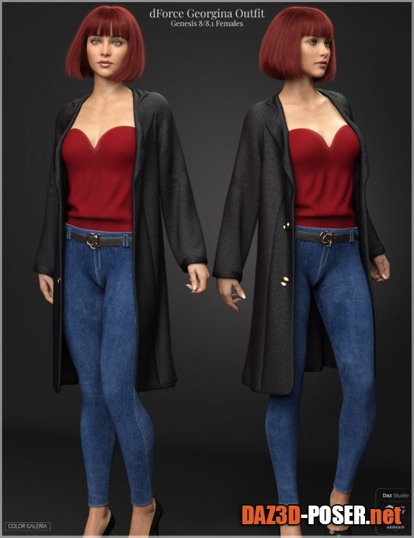 Dawnload dForce Georgina Outfit for Genesis 8 and 8.1 Females for free