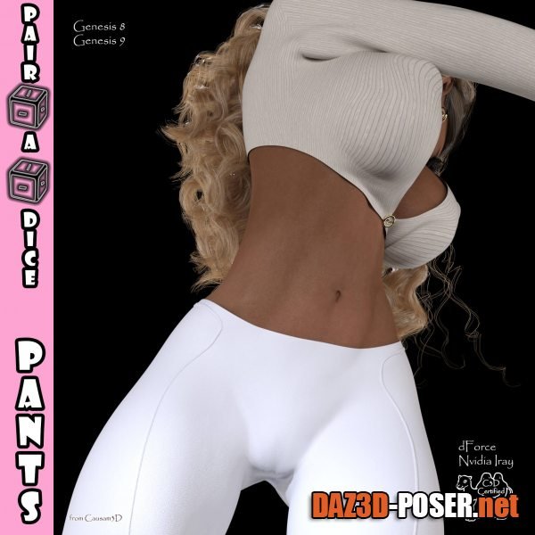 Dawnload Pair-A-Dice Reactive DForce Pants for Genesis 8 and 9 for free