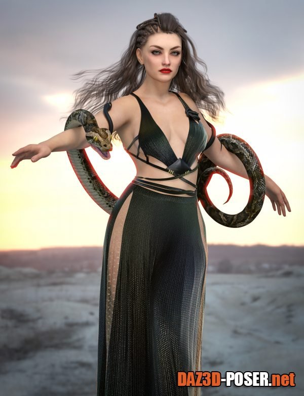 Dawnload dForce Siren of Snakes Outfit for Genesis 9 for free