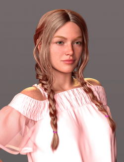 Cowgirl Braids and Accessories for Genesis 9 Feminine