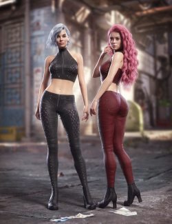 dForce Leather Outfit for Genesis 9, 8.1, and 8