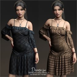 Diverse for D-Force Gothic Dress 3 for G8F and G8.1F