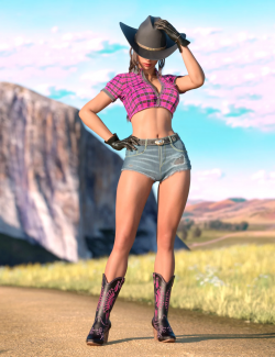 Wild West Cowgirl Outfit for Genesis 9 Feminine