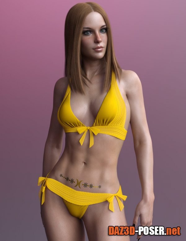 Dawnload X Fashion Bikini Bows Lace for Genesis 8 and 8.1 Females for free