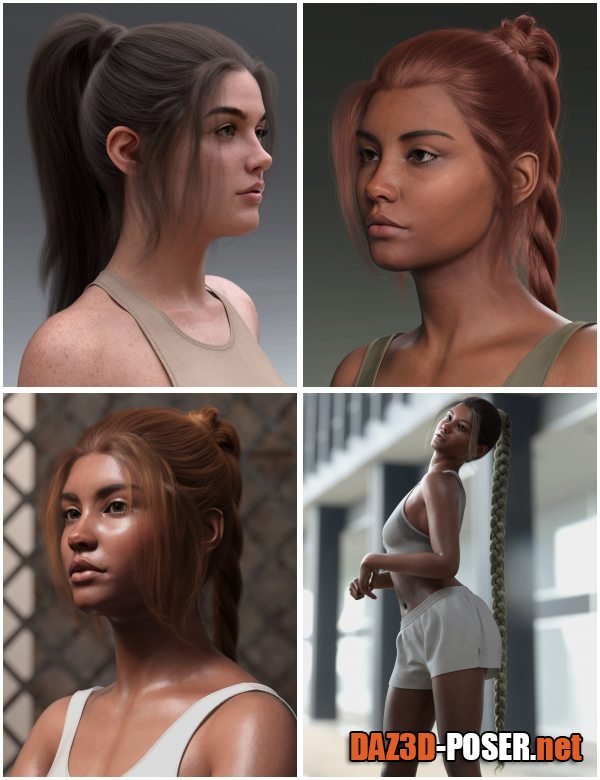 Dawnload 4in1 Sporty Ponytails for Genesis 9 for free