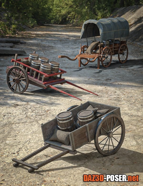 Dawnload BW Medieval Transport Wagons Set 01 & 02 for free