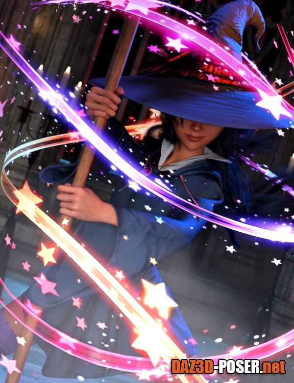 Dawnload dForce Belladonna’s Broomstick Brigade Novice Witch Outfit for Genesis 9 for free