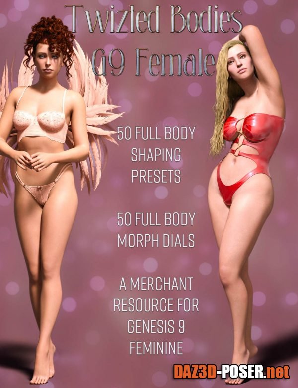 Dawnload Twizted Bodies for Genesis 9 Female for free