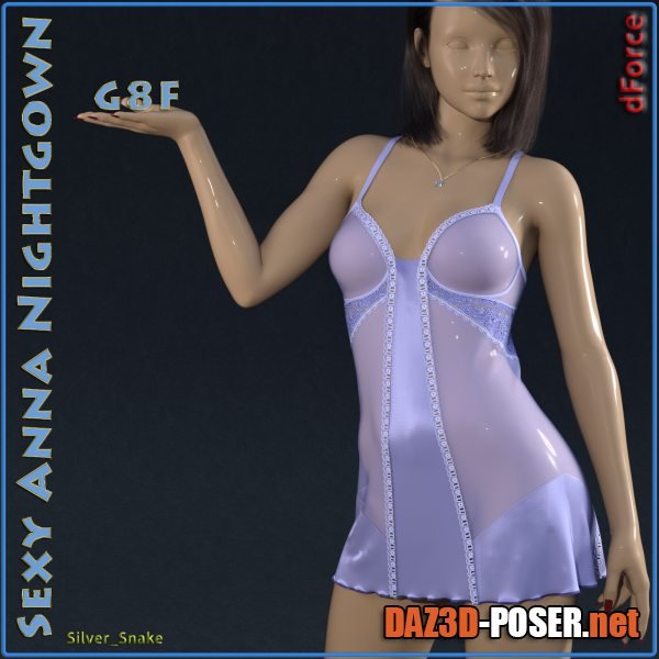 Dawnload dForce Sexy Anna Nightgown for G8F and G8.1F for free