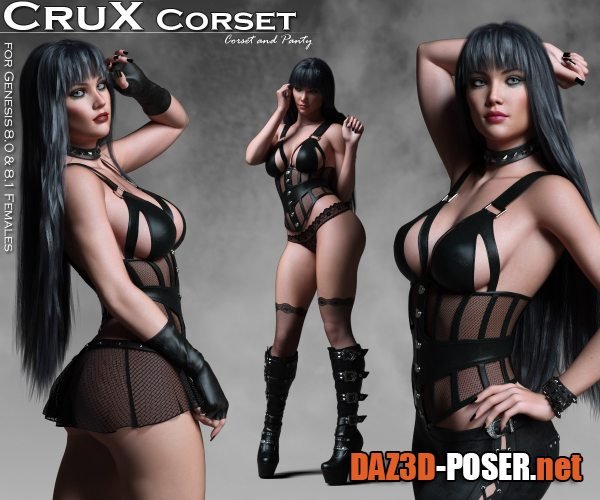 Dawnload CruX Corset for Genesis 8.0 and 8.1 Females for free