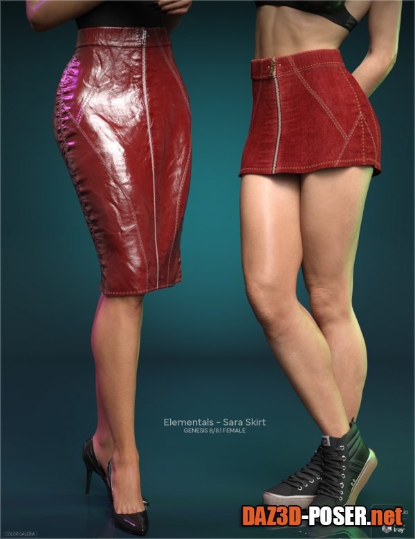 Dawnload CGI Elementals – Sara Skirt for Genesis 8 and 8.1 Females for free