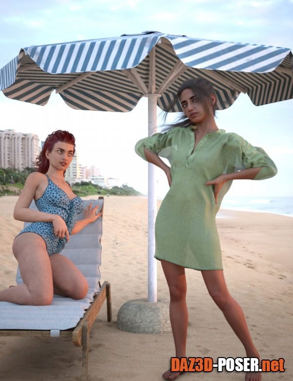Dawnload dForce Must-Have Beach Outfit for Genesis 8 and 8.1 Females for free