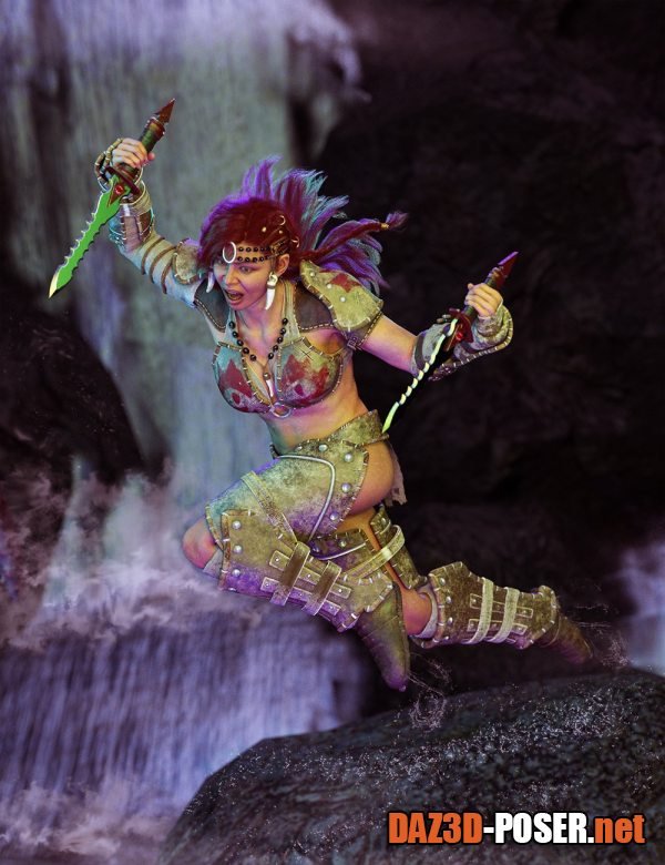 Dawnload Primal Warrior Poses for Genesis 9 Feminine for free