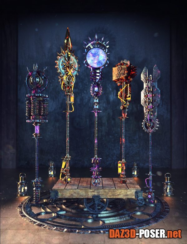 Dawnload SFP Steampunk Staffs for Genesis 9 for free