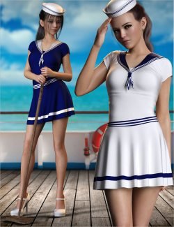 dForce Navy Sailor Outfit Set for Genesis 8 and 8.1 Females