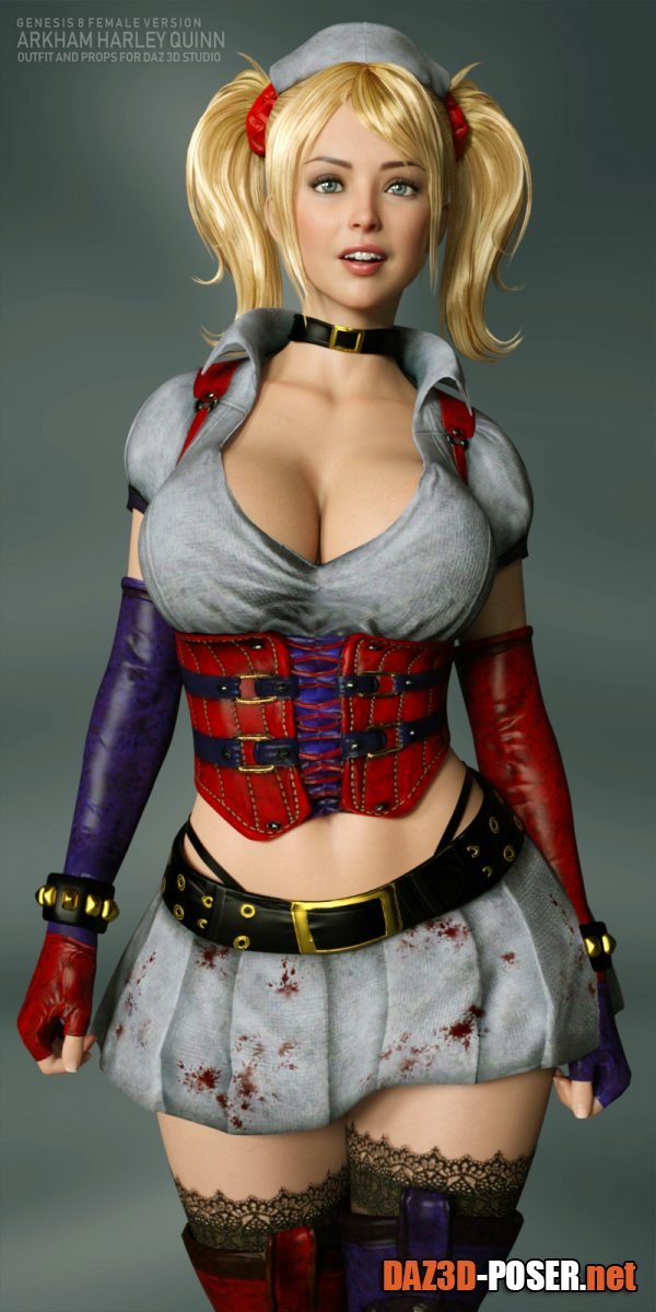 Dawnload Arkham Harley Quinn Outfit for G8F for free