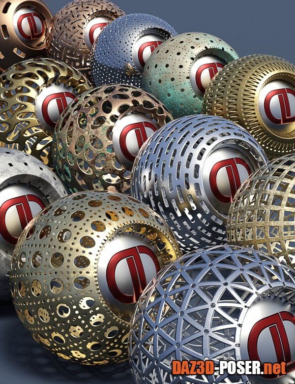 Dawnload DD PBR Metal Grille Shaders for Iray Vol 2 for free