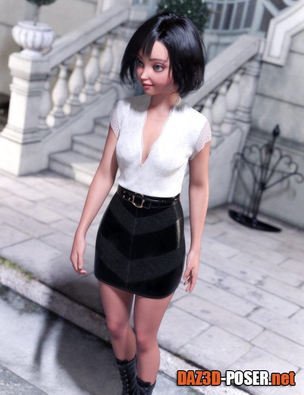 Dawnload dForce Leather Skirt Outfit for Genesis 9 for free