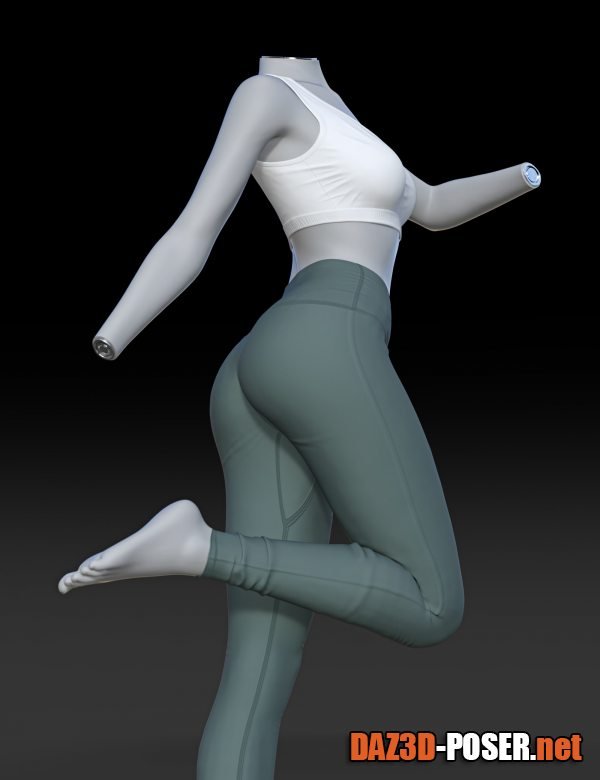 Dawnload dForce SU Yoga Clothes for Genesis 9, 8.1, and 8 Female for free